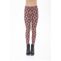 Kaleidoscope Print Knit Leggings with Elasticized Waist